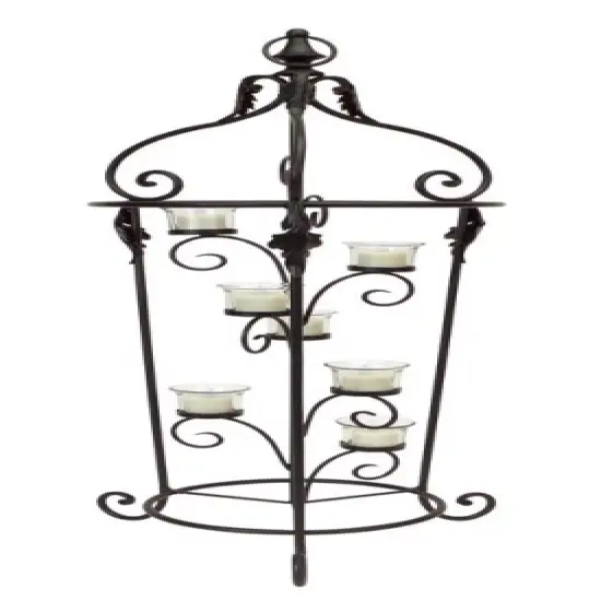 Melrose 33" Decorative Black Metal Scrolled Votive Candle Holder Tree Stand {1}