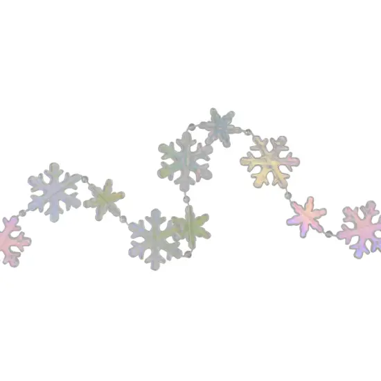 Northlight Snowflakes Christmas Garland - 8' x 1" - Iridescent - Unlit Clear {7}