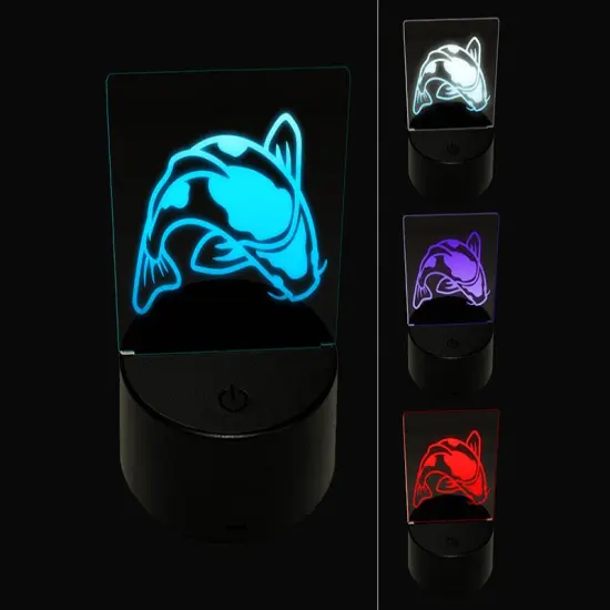 Spotted Koi Fish 3D Illusion LED Night Light Sign Nightstand Desk Lamp {1}