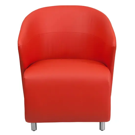 Emma and Oliver Home Office Curved Barrel Back Lounge Chair Red {2}
