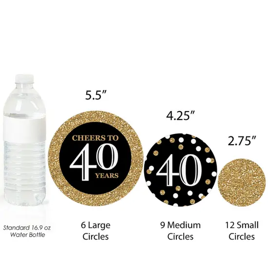 Big Dot of Happiness Adult 40th Birthday - Gold - Birthday Party Giant Circle Confetti - Party Decorations - Large Confetti 27 Count {4}