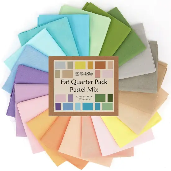 20 Fat Quarter Bundle -100% Cotton | Pure Solids | Pastel Mix - 20 Colors | Quilting & Crafting Soft Fabric | Gift Set {1}