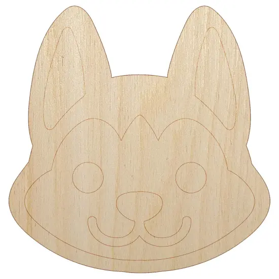 Chibi Husky Dog Head Unfinished Wood Shape Piece Cutout for DIY Craft Projects {7}