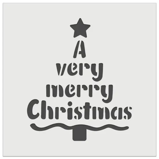 A Very Merry Christmas Tree Wall Cookie DIY Craft Reusable Stencil {2}