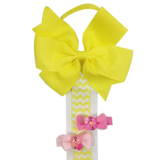 Wrapables Hair Clip and Hair Bow Holder, Yellow Chevron {2}