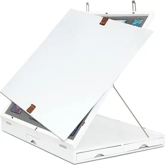 Jumbl 1000 Piece Puzzle Board 23&rdquo; x 31&rdquo; with Drawers and Removable Cover White {1}