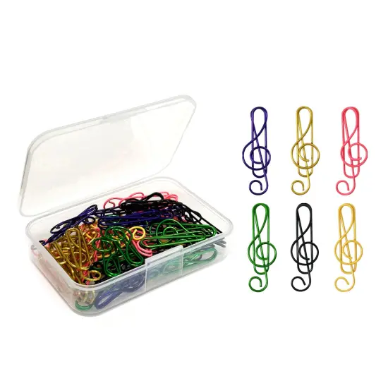 Wrapables Paper Clips Bookmarks for Office Home School (Set of 50) Treble Clef {1}