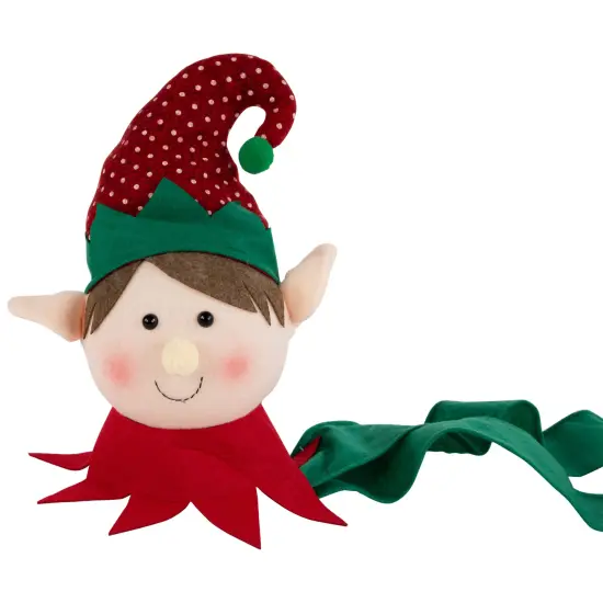 Northlight 16" Plush Red and Green Elf Christmas Tree Topper, Unlit {6}