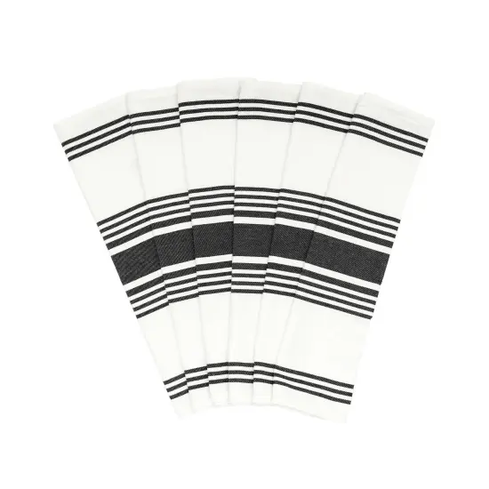 Striped Kitchen Towels Black {1}