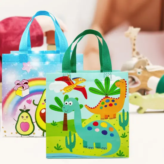Wrapables Non-Woven Reusable Gift Bags with Handles for Parties, Birthdays, Favors and Treats (Set of 8) Assorted {4}