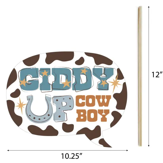 Big Dot of Happiness My First Rodeo - Little Cowboy 1st Birthday Party Photo Booth Props Kit - 20 Count {6}