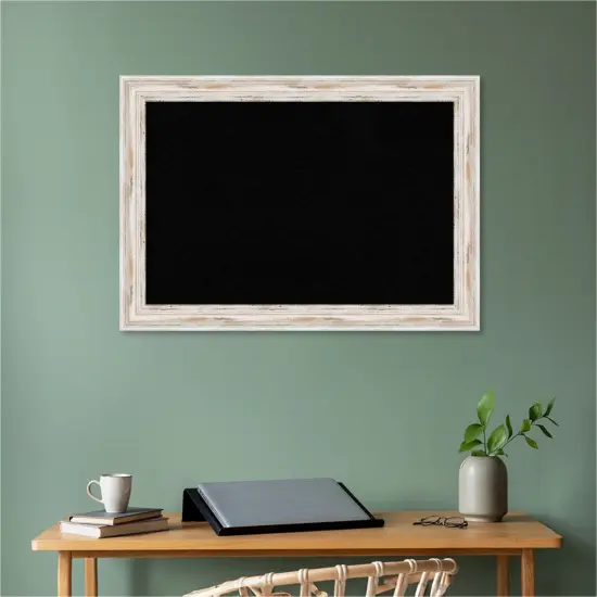 Alexandria Wood Framed Corkboard, Black Cork White Wash {5}