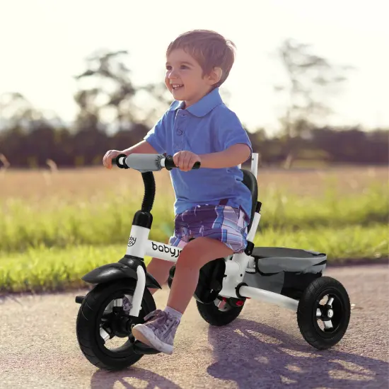 Folding Tricycle Baby Stroller with Reversible Seat and Adjustable Canopy Grey {2}
