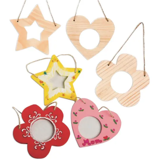 Unfinished Wood Mini Assorted Frames (Pack of 18) {3}