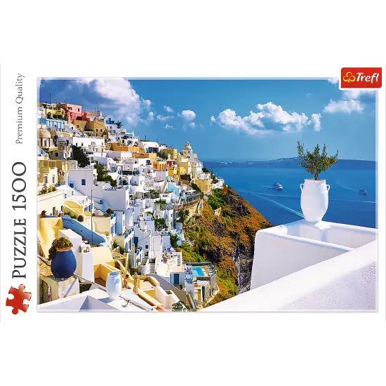 1500 Piece Jigsaw Puzzles, Santorini, Puzzle of Greece, Island Paradise Puzzle, Adult Puzzles, Trefl 26119 {3}