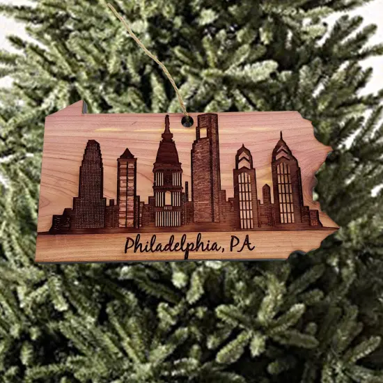 Philadelphia PA - Cedar Ornament {3}