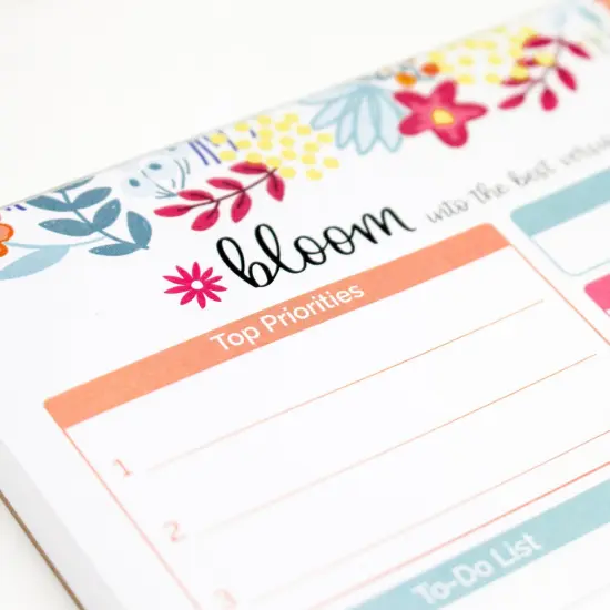 bloom daily planners Planning Pad, 6" x 9", Daily Planning System, Floral Dots {4}