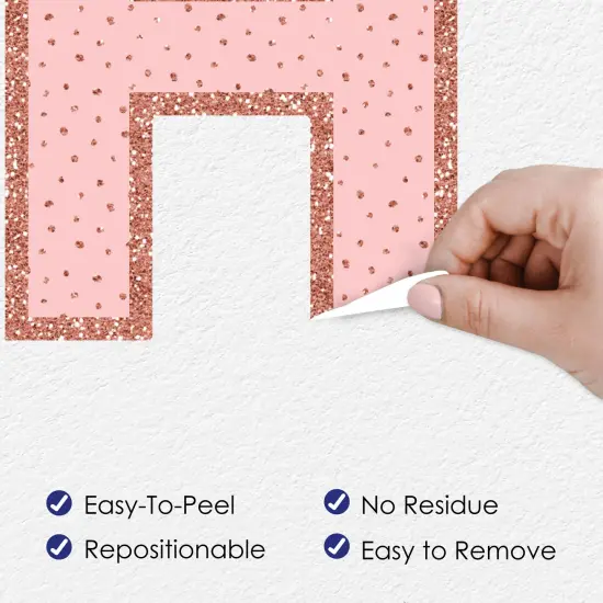 Big Dot of Happiness Bride Squad - Peel and Stick Rose Gold Bridal Shower or Bachelorette Party Large Banner Wall Decals - She Said Yes {6}