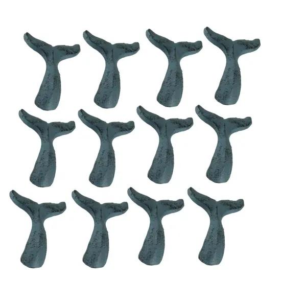 Cast Iron Whale Tail Drawer Pulls Cabinet Knobs Coastal Decor Handles Set of 12 {7}