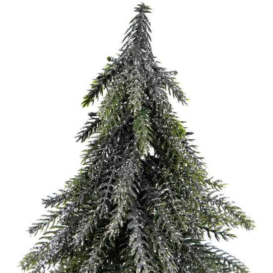 Northlight Mini Silvery Pine Downswept Artificial Christmas Trees - 9.5" - Set of 3 Green {5}