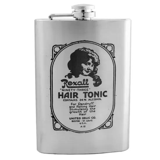 8oz Hair Tonic Stainless Steel Flask {1}