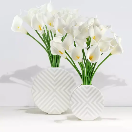 20 Artificial Calla Lily Flowers Real Touch Latex Bouquet {3}