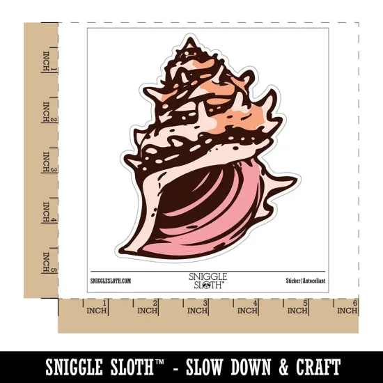 Conch Sea Shell Ocean Beach Tropical Waterproof Vinyl Phone Tablet Laptop Water Bottle Sticker Set - 5 Pack {1}
