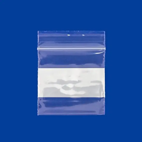 Clear Plastic Reclosable Zipper Bags 2x2 W/White Block (Package of 100) {1}