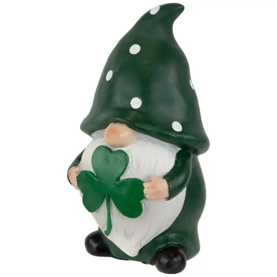 Northlight Shamrock Gnome St. Patrick's Day Outdoor Garden Statue - 7.75" Green {4}