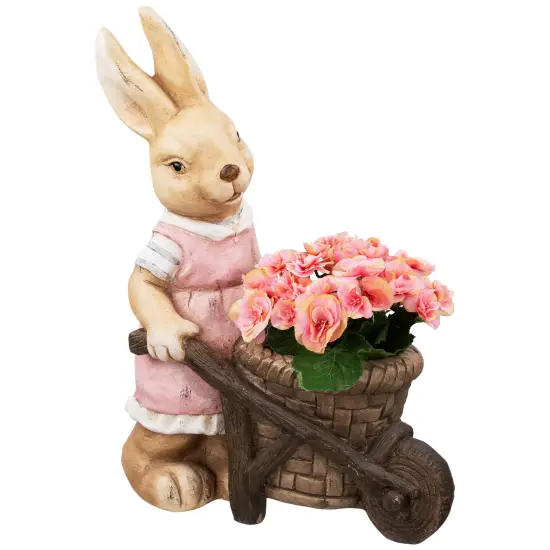 Northlight Girl Rabbit Outdoor Easter Garden Planter - 18.75" Brown {3}
