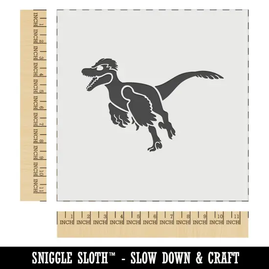 Velociraptor Dinosaur Running Wall Cookie DIY Craft Reusable Stencil {1}