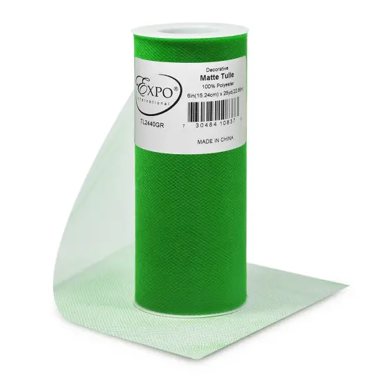 Pack of 96 Decorative Matte Tulle Spool of 6 Inch X 25 Yards Green Multi {1}