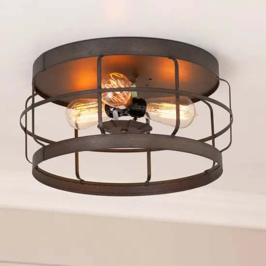 Irvins Country Tinware 13-Inch Round Strap Flush Mount Ceiling Light {3}