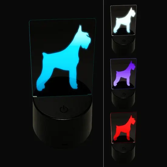 Giant Schnauzer Dog Solid 3D Illusion LED Night Light Sign Nightstand Desk Lamp {1}