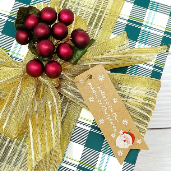 Wrapables Christmas Holiday Gift Tags/Kraft Hang Tags with Jute Strings for Gift-Wrapping, DIY, Arts & Crafts (50pcs) Holiday {5}