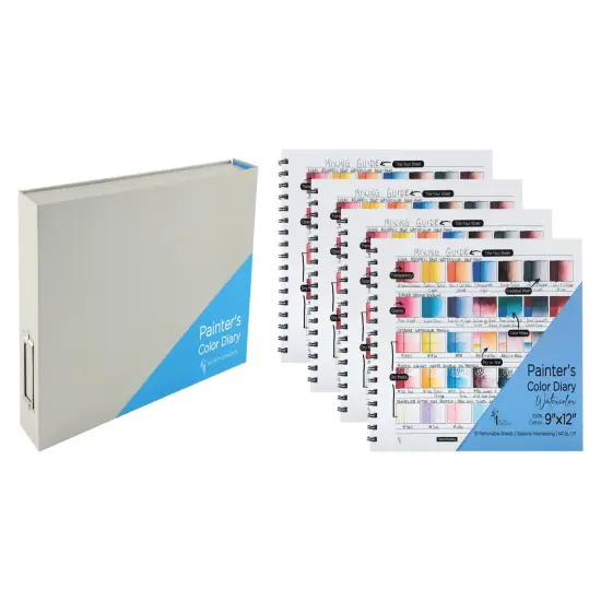 HG Art Concepts Painters Watercolor & Mixed Media Diary With Binder Case - 9x12" Spiral-Bound Acid-Free Color Swatch Book {1}