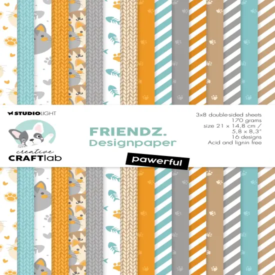 Studio Light Friendz Paper Pad 24/Pkg-Nr. 119, Pawerful {1}