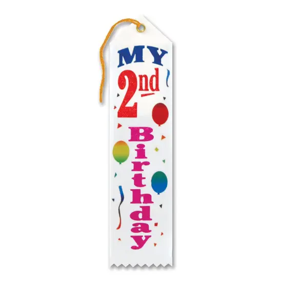 My 2nd Birthday Award Ribbon (Pack of 6) {1}