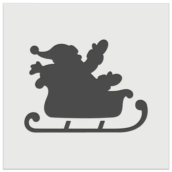 Santa in Sleigh Silhouette Christmas Wall Cookie DIY Craft Reusable Stencil {2}