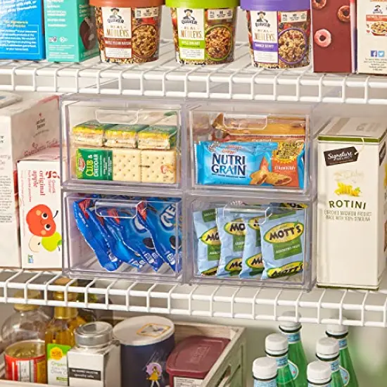 Stackable Clear Bin Plastic Organizer Drawers - 2-Piece Set for Organizing Cosmetics and Beauty Supplies on a Vanity, Made in the USA {5}