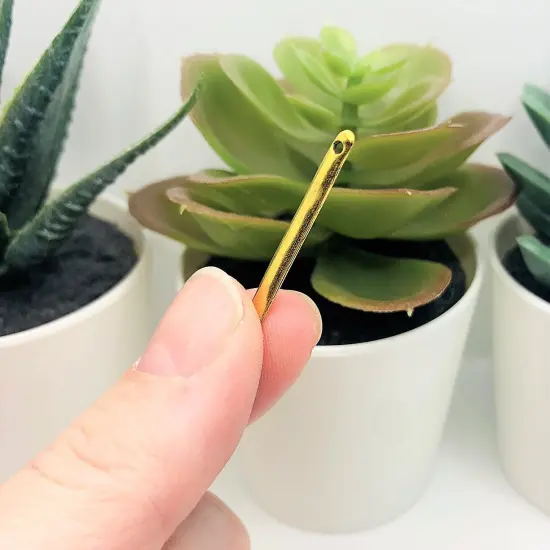 4, 20 or 50 Pieces: Antique Gold 33x3mm Simple Minimalist Bar Connectors {5}