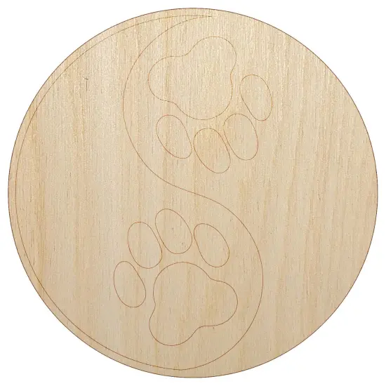 Paw Prints Yin Yang Cat Dog Unfinished Wood Shape Piece Cutout for DIY Craft Projects {7}