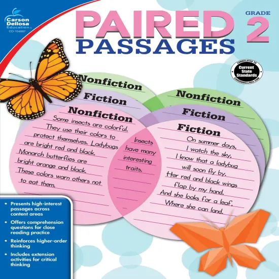 Carson Dellosa Paired Passages, Grade 2 Workbook {1}
