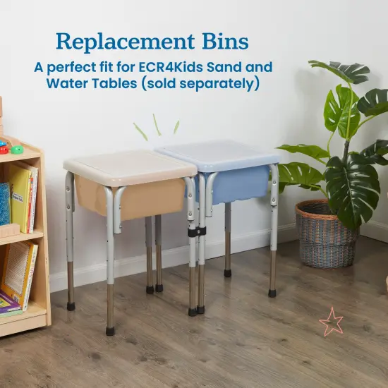 Square Bin with Lid, Storage Containers, 2-Pack Sand {5}