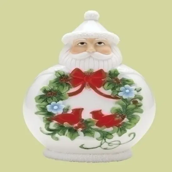 Roman 7.5" White and Green Scandinavian Santa Claus Christmas Figurine {1}