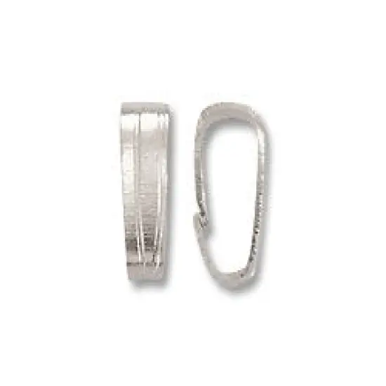 JewelrySupply Bail - Snap On 2x5.3mm Silver Color (10-Pcs) {1}