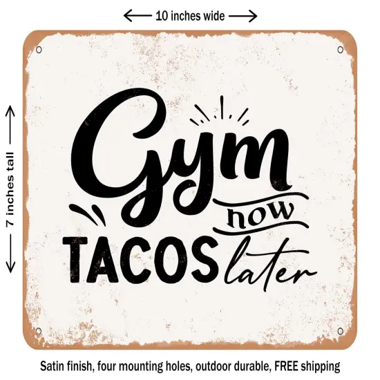 DECORATIVE METAL SIGN - Gym Hair Don't Care - 4 - Vintage Rusty Look {1}