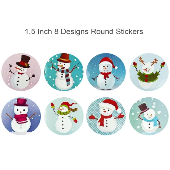 Wrapables Christmas Stickers Label Roll, Holiday Stickers for Sealing Cards, Envelopes, Gift Boxes, Festive Party Favors (500 pcs) Snowmen {2}