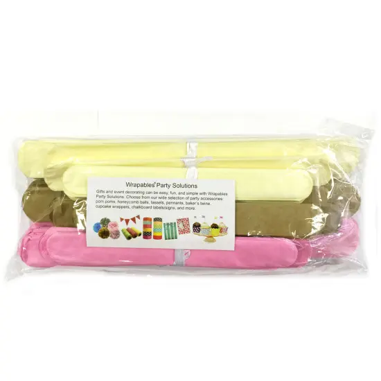 Wrapables Set of 18 Tissue Pom Pom Party Decorations for Weddings, Birthday Parties Baby Showers and Nursery Decor, Pink/Ivory/Tan {2}