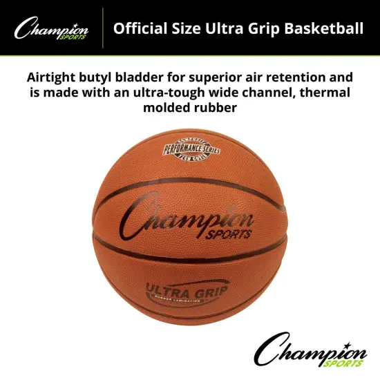 Ultra Grip Rubber Basketball with Bladder, Official Size 7 {3}